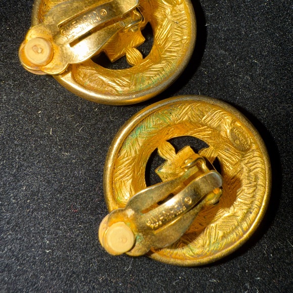 Givenchy Gold Circular Earrings - Picture 2 of 3